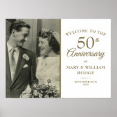 50周年ゴールデンアニバーサリー結婚式写真ウェルカムサイン ポスター (正面)