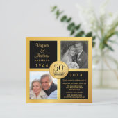 50周年ゴールデンアニバーサリー過去と現在の写真付き 招待状 (スタンド正面)