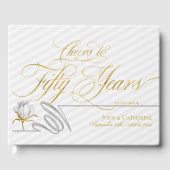 50周年ゴールデンアニバーサリー 50年のお祝い ゴールド ゲストブック (正面)