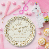 50周年ゴールデンウェディングアニバーサリーの紙皿 ペーパープレート (パーティー)