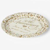 50周年ゴールデンウェディングアニバーサリーの紙皿 ペーパープレート (アングル)