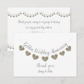 50周年ゴールデンウェディングアニバーサリーカードに感謝 サンキューカード (正面/裏面)