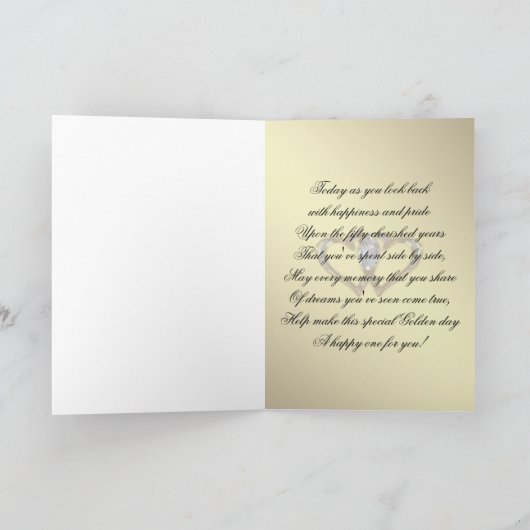 50周年ゴールデンウェディングアニバーサリーグリーティングカード カード (内部)