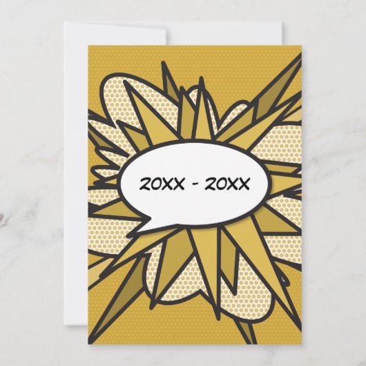 50周年ゴールデンウェディングアニバーサリーコミックブックポップ 招待状 (裏面)