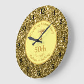 50周年ゴールデンウェディングアニバーサリーゴールド宗教ラ ラージ壁時計 (傾斜)