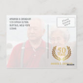 50周年ゴールデンウェディングアニバーサリー写真感謝 ポストカード (裏面)