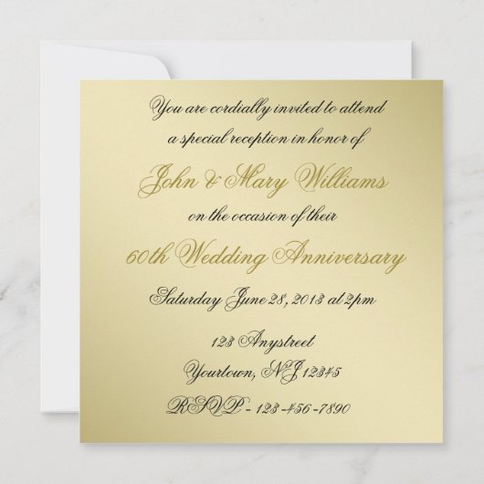 50周年ゴールデンウェディングアニバーサリー写真招待状 招待状 (裏面)