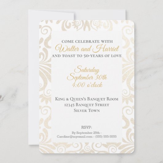 50周年ゴールデンウェディングアニバーサリー写真 招待状 (裏面)