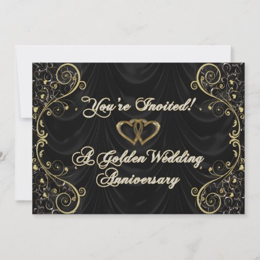 50周年ゴールデンウェディングアニバーサリー招待状カード 招待状 (正面)