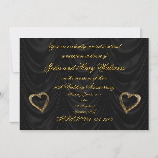 50周年ゴールデンウェディングアニバーサリー招待状カード 招待状 (裏面)