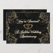 50周年ゴールデンウェディングアニバーサリー招待状カード 招待状 (正面/裏面)