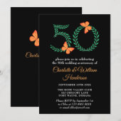 50周年ゴールデンウェディングアニバーサリー蝶 招待状 (正面/裏面)