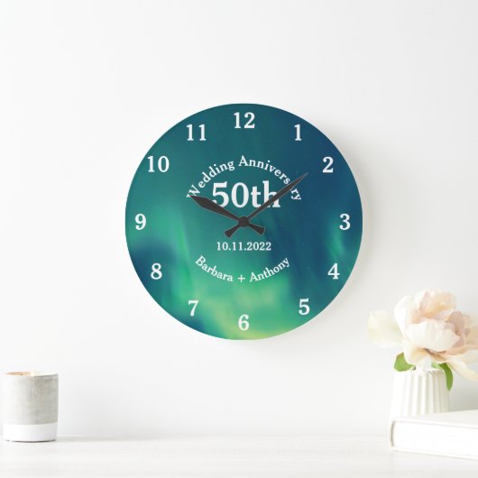 50周年ゴールデンウェディングアニバーサリー オーロラボレアリス ラージ壁時計 (ホーム)