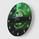 50周年ゴールデンウェディングアニバーサリー オーロラボレアリス ラージ壁時計 (傾斜)