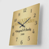 50周年ゴールデンウェディングアニバーサリー ネーム スクエア壁時計 (傾斜)