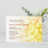 50周年ゴールデンウェディングアニバーサリー ハート 招待 招待状 (スタンド正面)