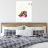 50周年ゴールデンウェディングアニバーサリー フォト ゴールドローズ キャンバスプリント (インサイチュ (寝室))