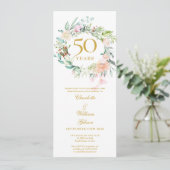 50周年ゴールデンウェディングアニバーサリー フローラルガーランド 招待状 (スタンド正面)