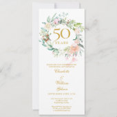 50周年ゴールデンウェディングアニバーサリー フローラルガーランド 招待状 (正面)