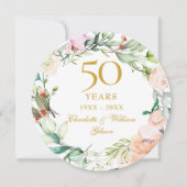 50周年ゴールデンウェディングアニバーサリー ローズ ガーランド 招待状 (正面)
