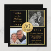 50周年ゴールデンウェディングサプライズパーティー 招待状 (正面/裏面)