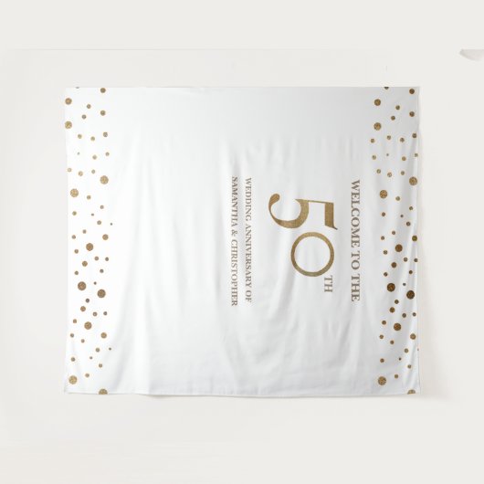 50周年ゴールデンウェディング フォトバックドロップ タペストリー (正面(横))