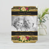 50周年ゴールデンフォトウェディングアニバーサリーパーティーローズ 招待状 (スタンド正面)