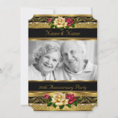50周年ゴールデンフォトウェディングアニバーサリーパーティーローズ 招待状 (正面)
