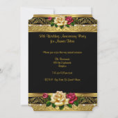 50周年ゴールデンフォトウェディングアニバーサリーパーティーローズ 招待状 (裏面)