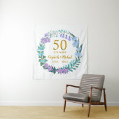 50周年ゴールデンフローラルブルーベルリース タペストリー (インサイチュ)