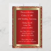 50周年ゴールデン&レッドウェディングアニバーサリー | DIY テキスト 招待状 (裏面)