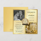 50周年ゴールドアニバーサリーサプライズパーティー招待状 招待状 (正面/裏面)