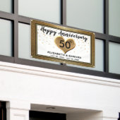 50周年ゴールドコンフェッティ - 吊り下げバナー 横断幕 (ビルの外側)