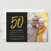 50周年ゴールド写真パーティー 招待状 (正面)