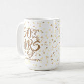 50周年ゴールド結婚記念日おめでとうMrs Right コーヒーマグカップ (正面左)