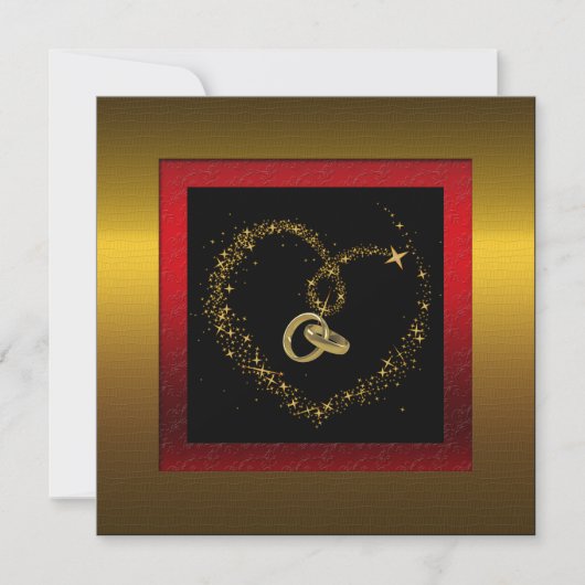 50周年ゴールド結婚記念日パーティー招待状 招待状 (正面)