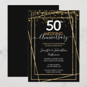 50周年ゴールド縁取り招待状 招待状 (正面/裏面)