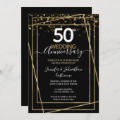 50周年ゴールド縁起の良い招待状 招待状 (正面/裏面)
