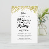 50周年サプライズパーティー ゴールドのコンフェッティ 招待状 (スタンド正面)
