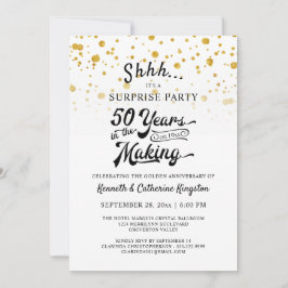 50周年サプライズパーティー ゴールドコンフェッティ 招待状