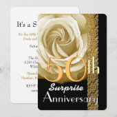 50周年サプライズ招待状 ローズ V01A 招待状 (正面/裏面)