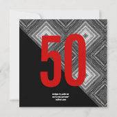 50周年サプライズ ダイアゴナル ブラック＆レッド V03 招待状 (裏面)