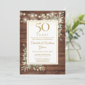 50周年ストリングライトとウッドグリーン 招待状 (スタンド正面)