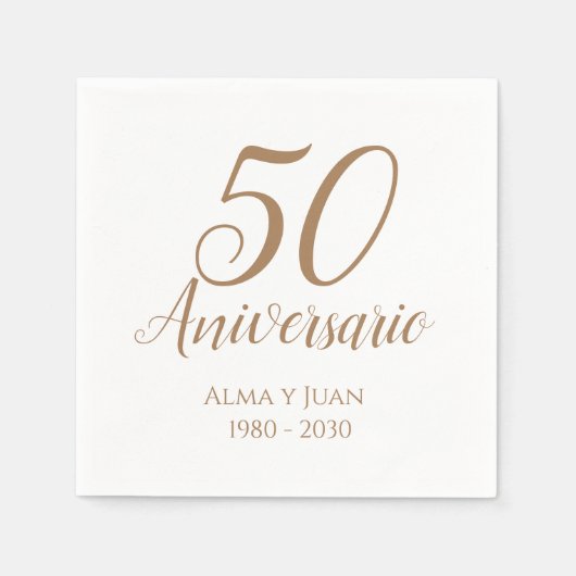 50周年スペイン語五十周年記念ナプキン スタンダードカクテルナプキン (正面)