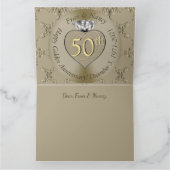 50周年ダイ結婚ヤモンド・ハート・バタフライ   カード (内部)