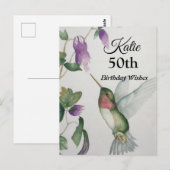 50周年ハチドリの庭 お誕生日カード ポストカード (正面/裏面)
