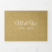 50周年ハートのコンフェッティ ウェディング フォト 三つ折り招待状 (カバー)