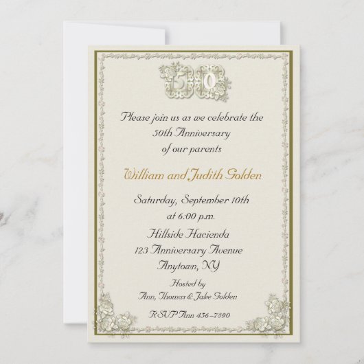 50周年バラ招待状 招待状 (正面)