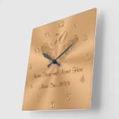 50周年パーソナライズされたの華やかな贈り物 スクエア壁時計 (傾斜)