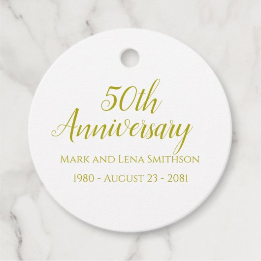 50周年パーソナライズされたメッセージカード フェイバータグ (正面)